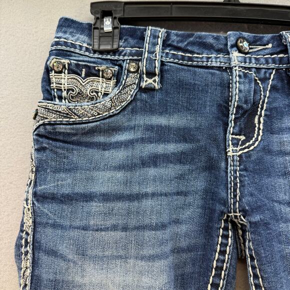 Rock Revival Jeans Women's 25(2) Blue Jazlyn Easy Straight Sequin Embellished - Picture 5 of 15